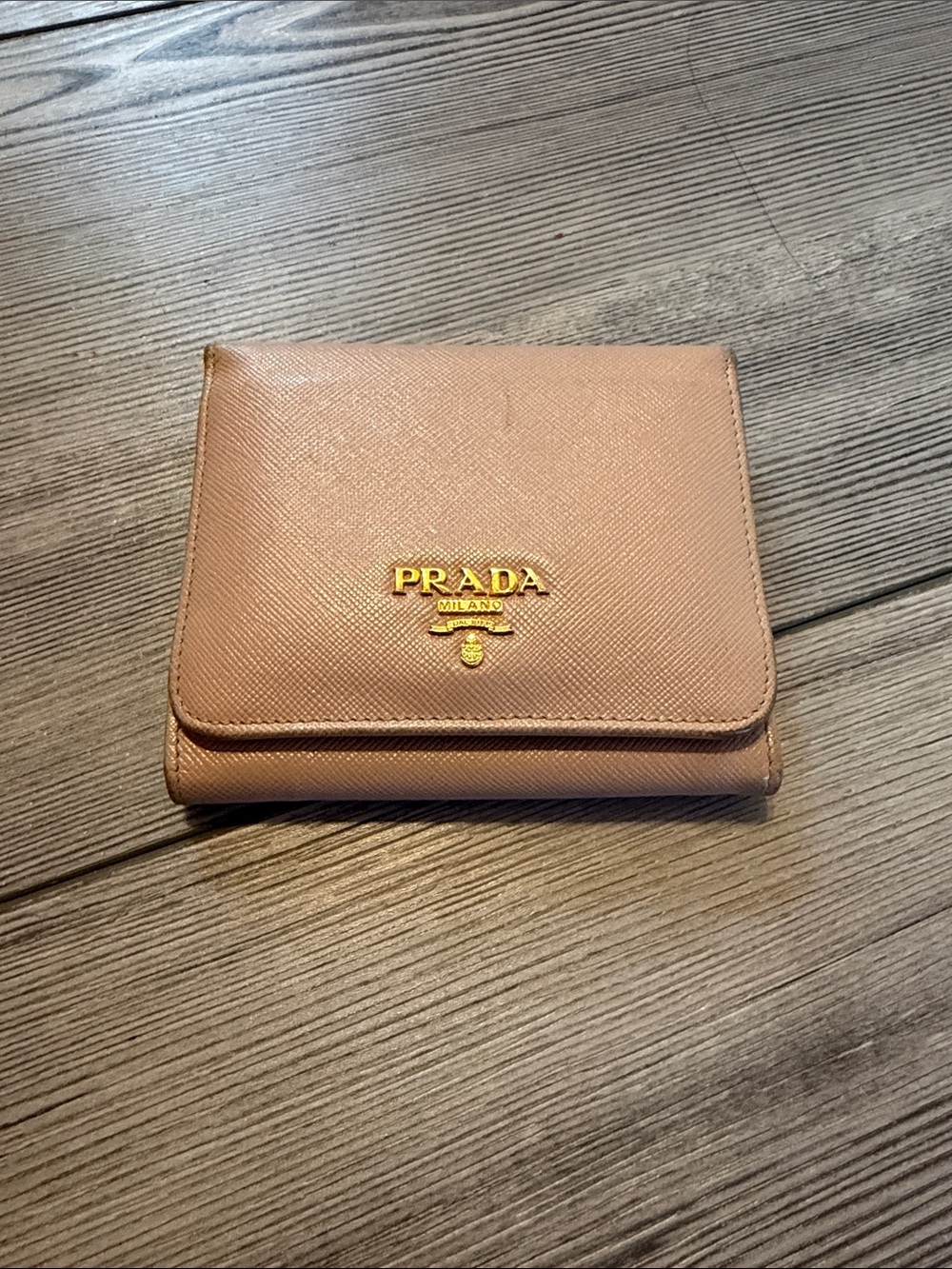Prada Saffiano Leather Compact Wallet - Blush